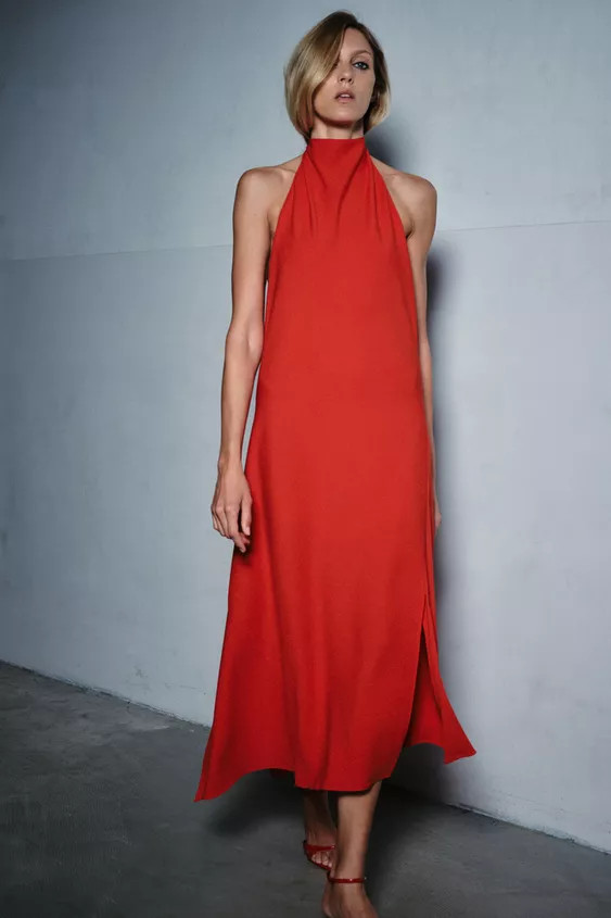 ZW COLLECTION HALTER MAXI DRESS | Zara US