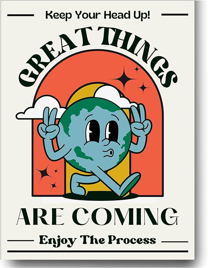 Retro Poster Wall Art Print, Positive Quote Funny Motivational Inspirational That Girl Room Decor... | Amazon (US)