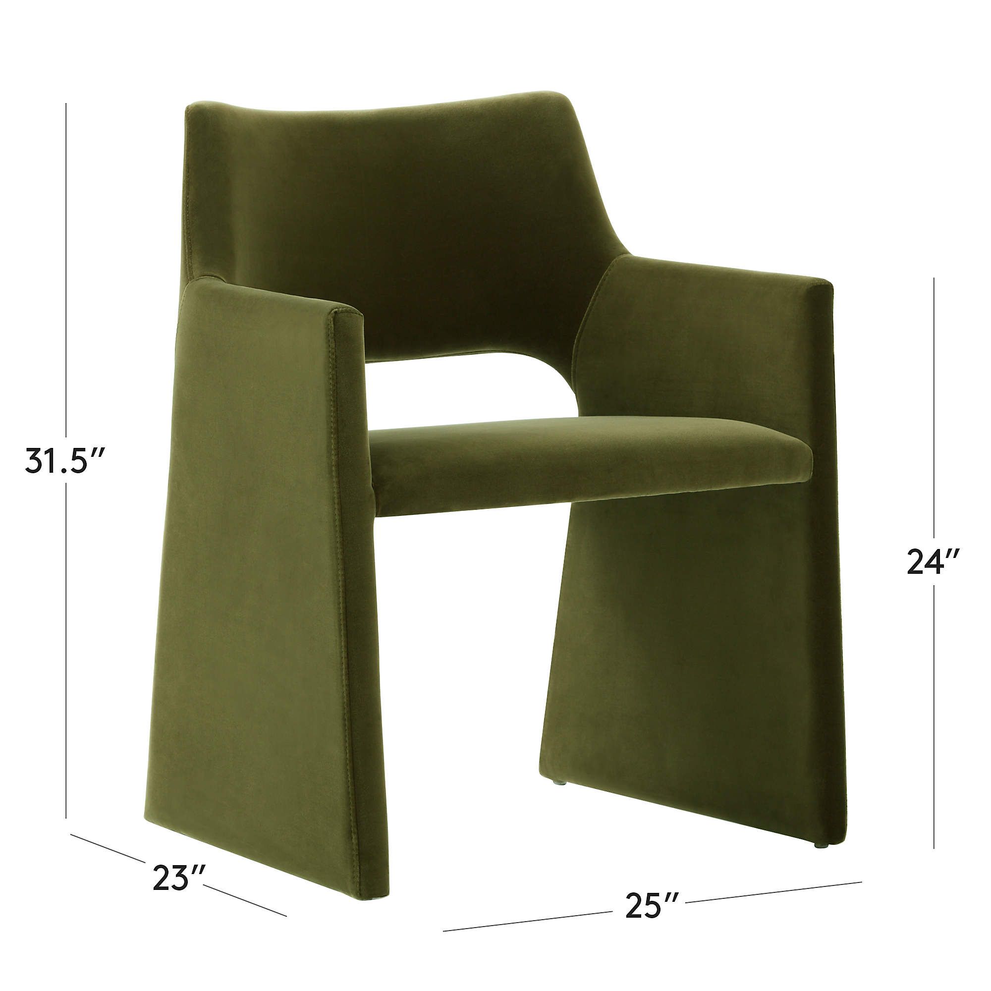 Foley Modern Green Velvet Dining Armchair + Reviews | CB2 | CB2