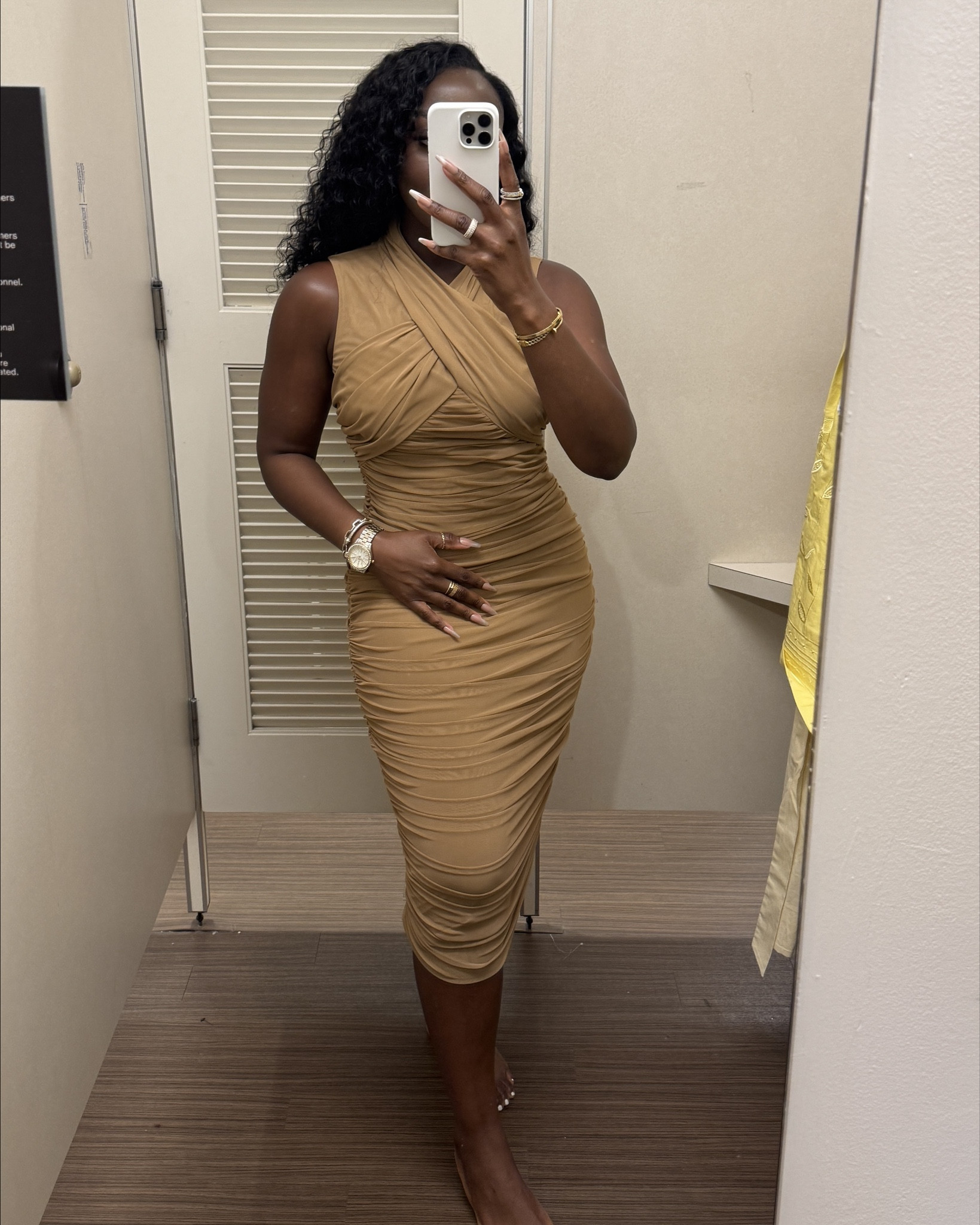 I like this brown dress from Macy’s because it has a lot of ruching. I’m wearing a size 10, but I could definitely go for a size 8 so that I could show my curves a lot more. Beautiful option if you are going to be a wedding guest. 

#LTKStyleTip #LTKBeauty