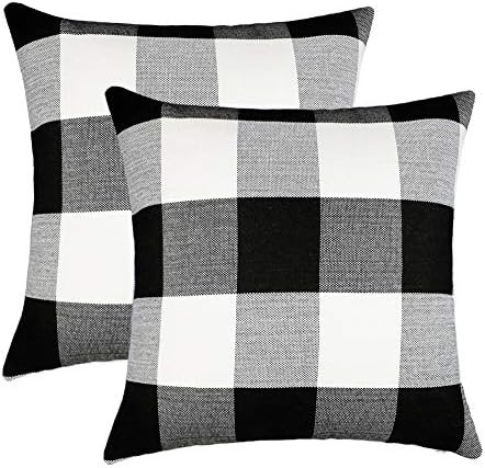 Amazon.com: 4TH Emotion Set of 2 Farmhouse Buffalo Check Plaid Throw Pillow Covers Cushion Case P... | Amazon (US)