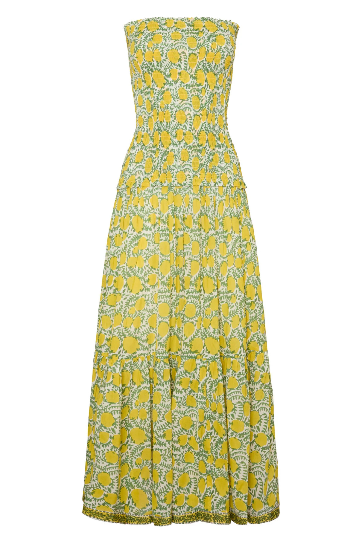 Amalfi Mermaid Dress Yellow Lemon Vine | Over The Moon