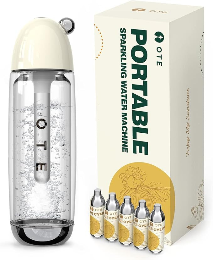 OTE Portable Sparkling Water Maker - Soda Maker Machine for Home, 450ml Compact Size with 20 Mini... | Amazon (US)