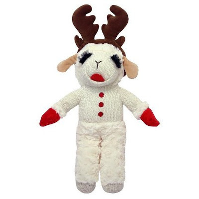 Multipet Holiday Lamb Chop with Reindeer Antlers Plush Dog Toy (13" Standing Lamb) | Target
