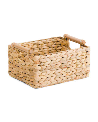 Water Hyacinth Basket With Handles | TJ Maxx