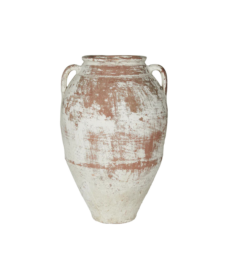 Olive Ateliers Vintage Turkish Two Handle Pot - White Wash | Olive Ateliers