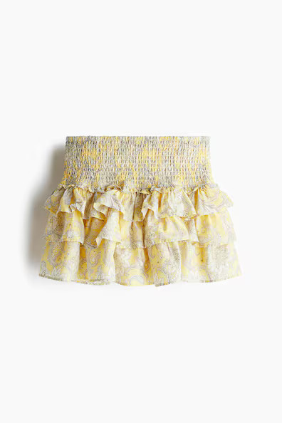 H & M - Tiered Mini Skirt - Yellow | H&M (US + CA)