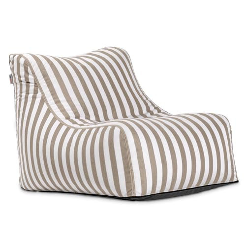 Jaxx Ponce Outdoor Bean Bag Chair - Weather Resistant Patio and Poolside Lounge Seating, Taupe Striped | Amazon (US)