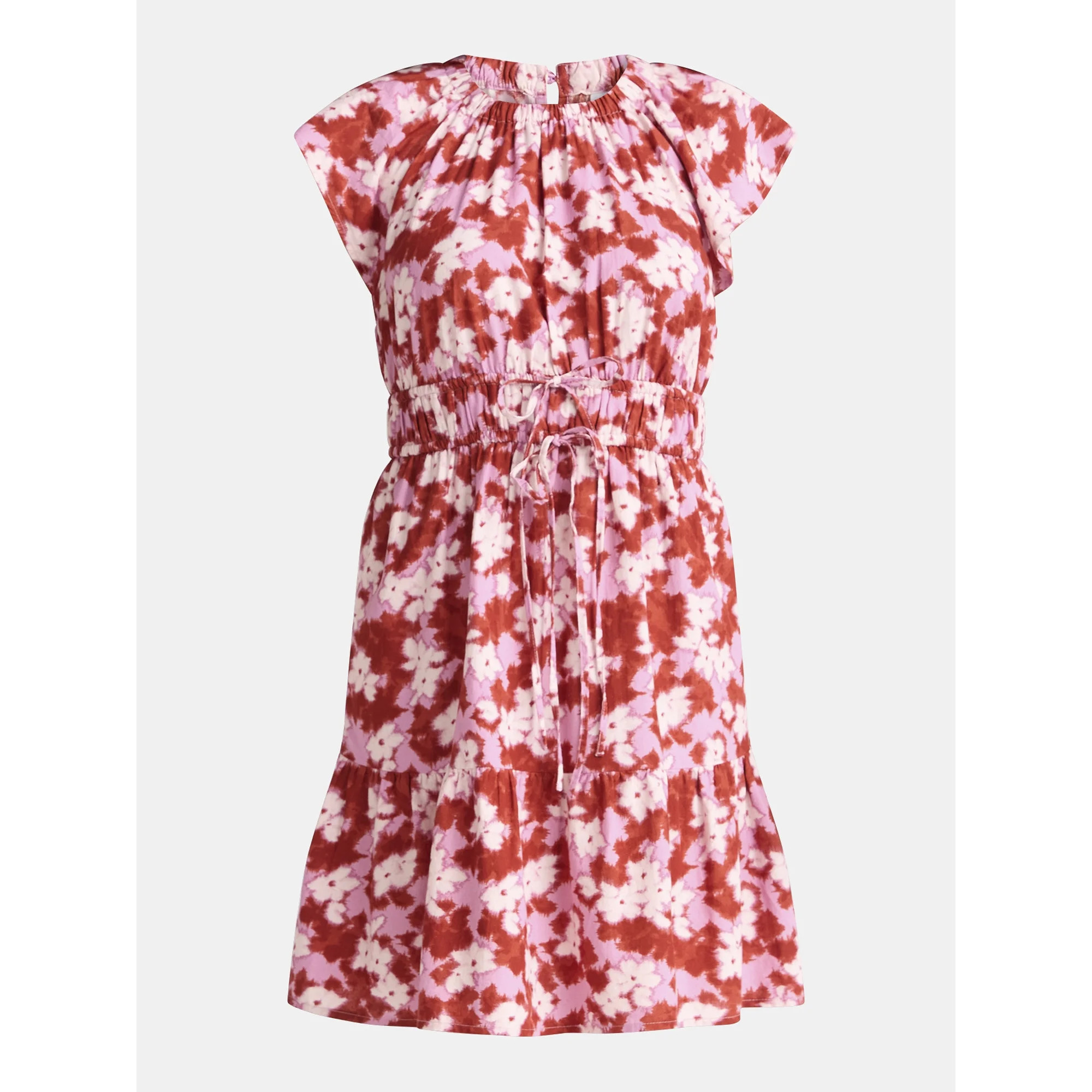 Time and Tru Women's Crewneck Mini Dress with Pockets, Sizes XS-3XL | Walmart (US)