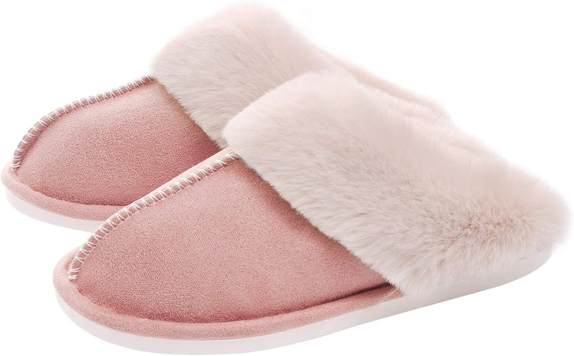 WATMAID Women's House Slippers Memory Foam Fluffy Soft Slippers, Slip on Winter Warm Shoes for Wo... | Amazon (US)