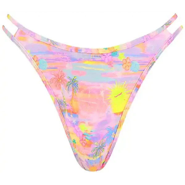 Women's Kulani Kinis Twin Strap Cheeky Swim Bottoms Small Sunset Universe | Scheels