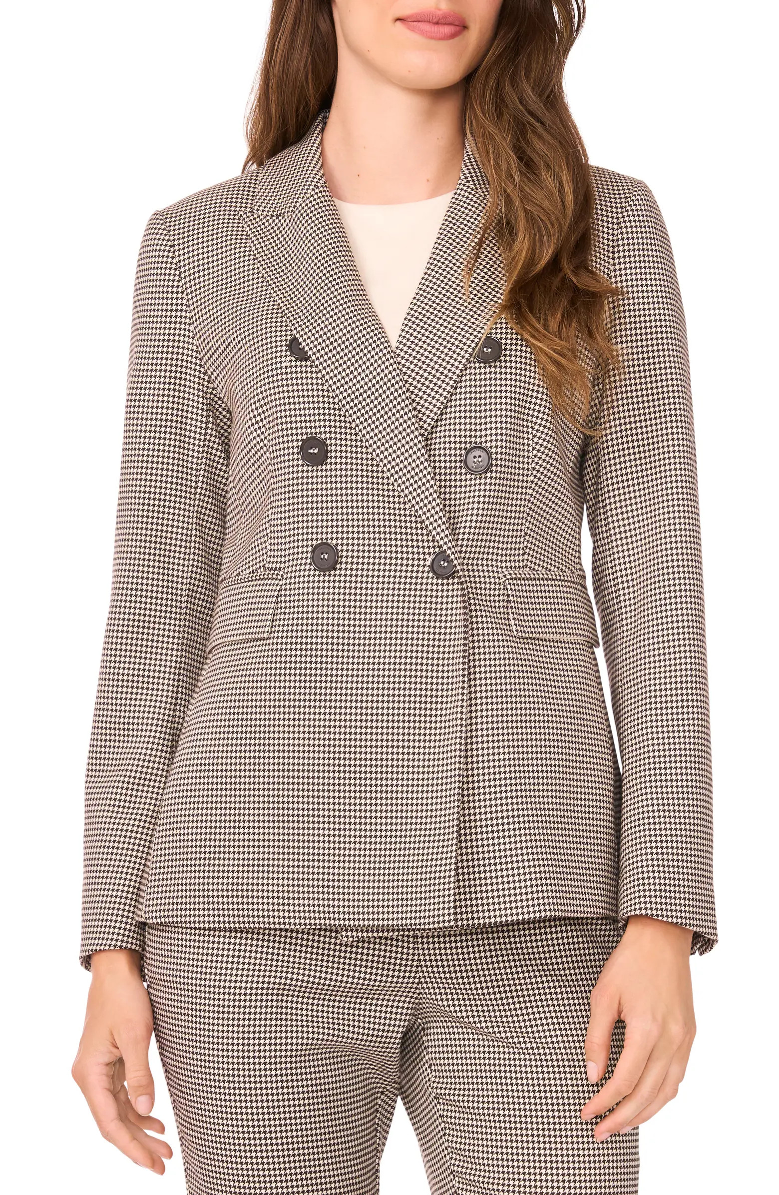 Halogen® Double Breasted Houndstooth Blazer | Nordstrom | Nordstrom