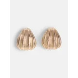 Scenario Women's Gold-Tone Curved Post Earrings with Narrow Rib Texture | Walmart (US)