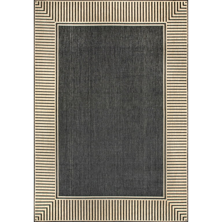 nuLOOM Asha Simple Border Indoor/Outdoor Area Rug, 8' x 10', Dark Gray | Walmart (US)