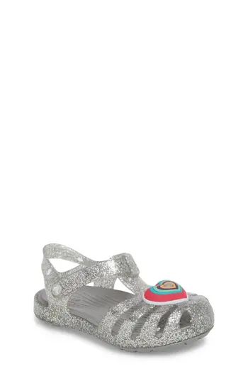 Toddler Girl's Crocs(TM) Isabella Glitter Fisherman Sandal, Size 6 M - Metallic | Nordstrom