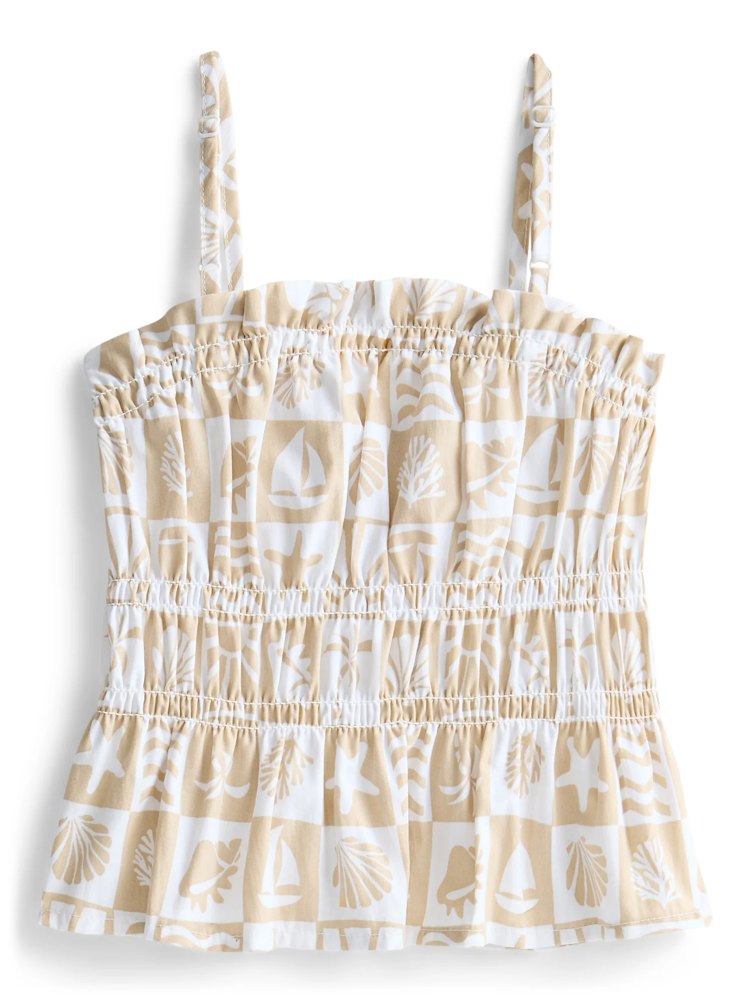 Wonder Nation Girls Smocked Peplum Top, Sizes 4-18 | Walmart (US)