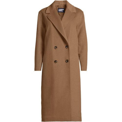 Women's Plus Size Insulated Double Breasted Wool Coat - Lands' End - Brown - 16W | Lands' End (US)