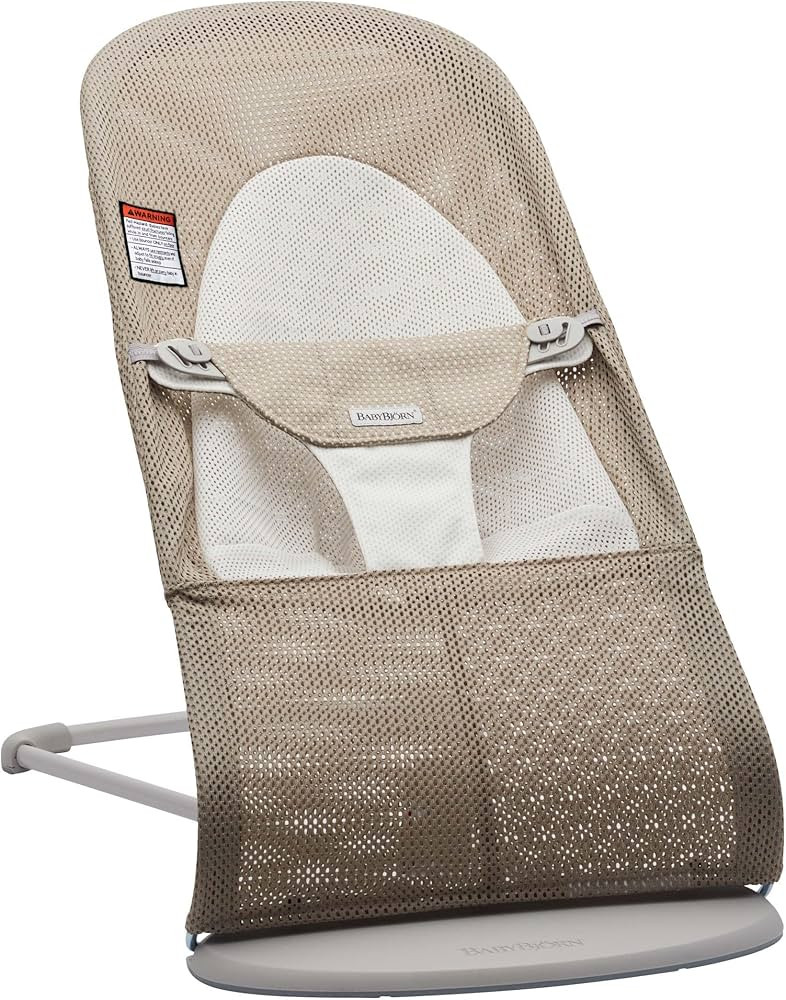 BabyBjörn Bouncer Balance Soft, Light Grey Frame, Mesh, Gray Beige/White (005144US) | Amazon (US)