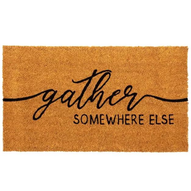 Juvale Fall Welcome Mat for Front Porch,  Outdoor Thanksgiving Door Mat, Gather Somewhere Else, 3... | Target