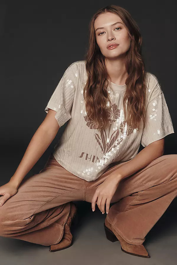 Sequin Graphic Tee | Anthropologie (US)