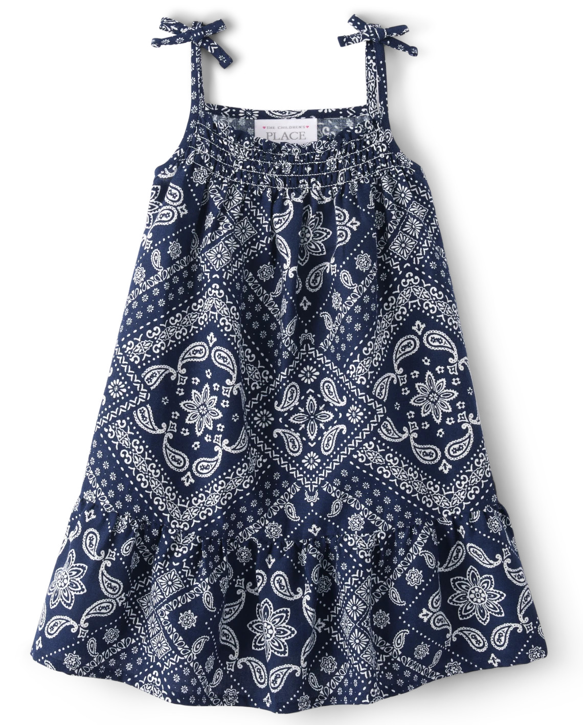 Toddler Girls Matching Family Bandana Ruffle Dress - tidal | The Children's Place
