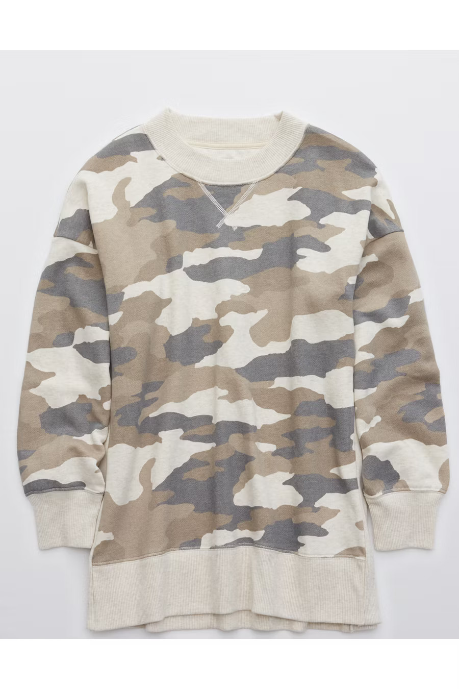 Aerie Good Vibes Oversized Sweatshirt Women's Heather Frost XS | American Eagle Outfitters (US & CA)