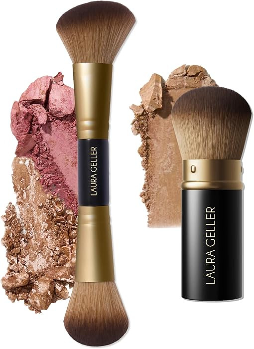 LAURA GELLER NEW YORK Cosmetic Professional Makeup Brushes - Cruelty-Free - 08 Face It All 2pc Ma... | Amazon (US)