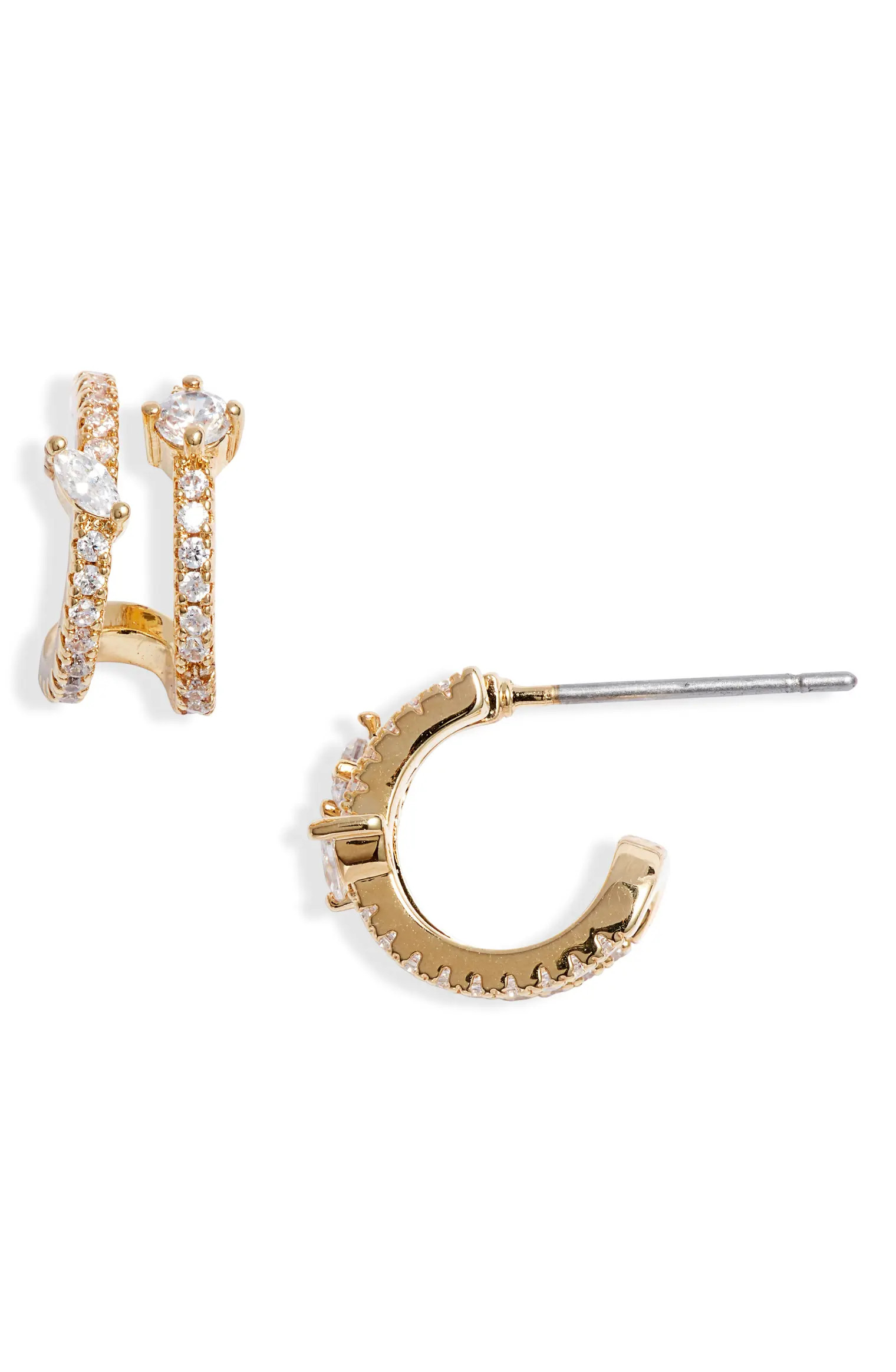 Illusion Double Huggie Hoop Earrings | Nordstrom