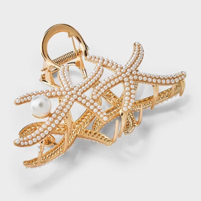Pearled Starfish Claw Hair Clip - A New Day™ Gold | Target