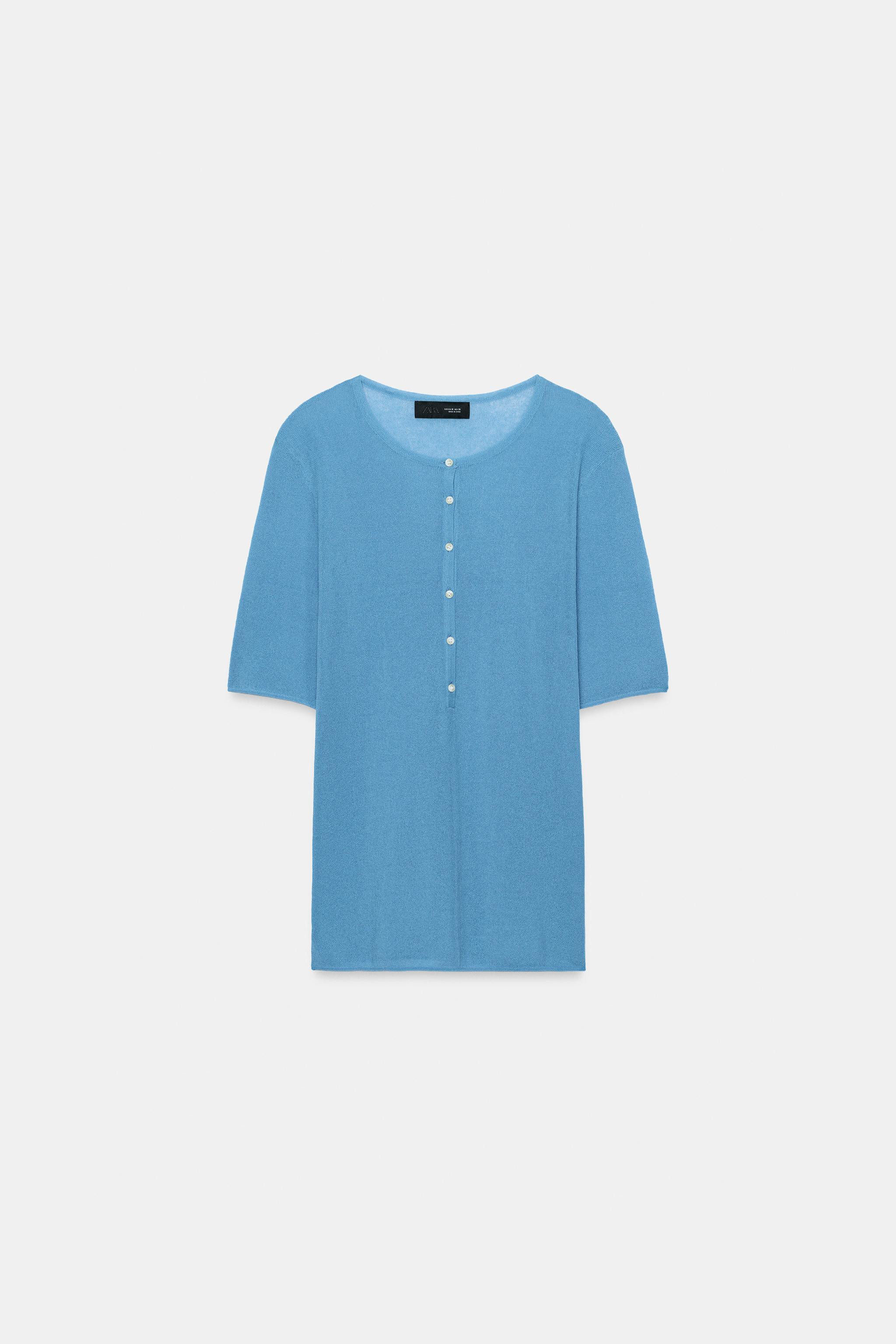 BUTTONED KNIT TOP | Zara Canada