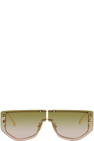 Gold 'Fendi First' Sunglasses | SSENSE