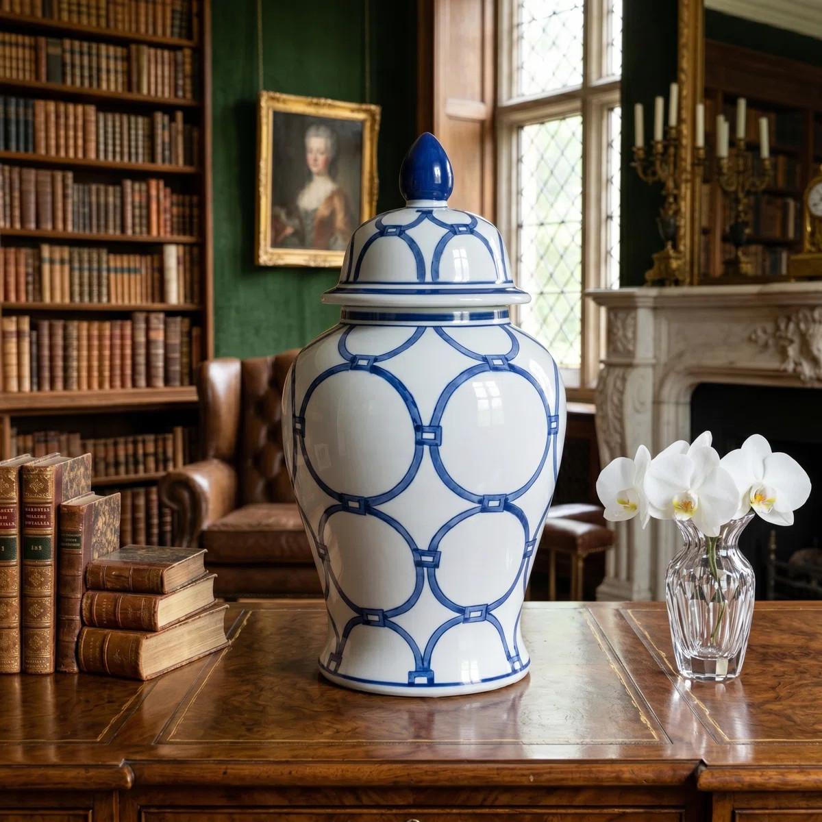 Cinya Ceramic Vase and Decorative Temple Jar with Lid - Elegant Flower Vase for Home Decor | Wayfair North America