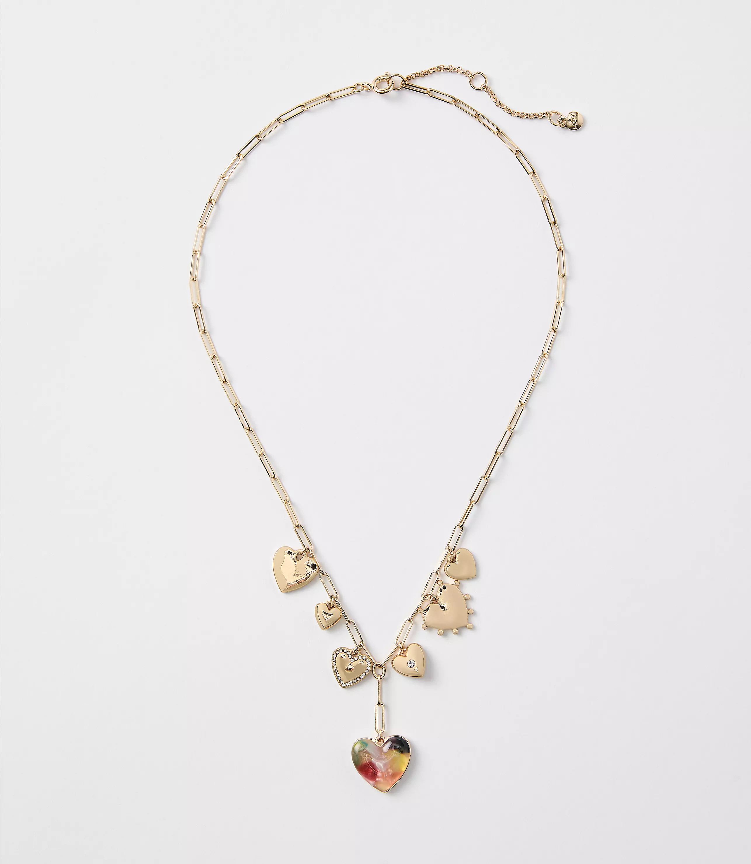 Tortoiseshell Print Heart Charm Necklace | LOFT