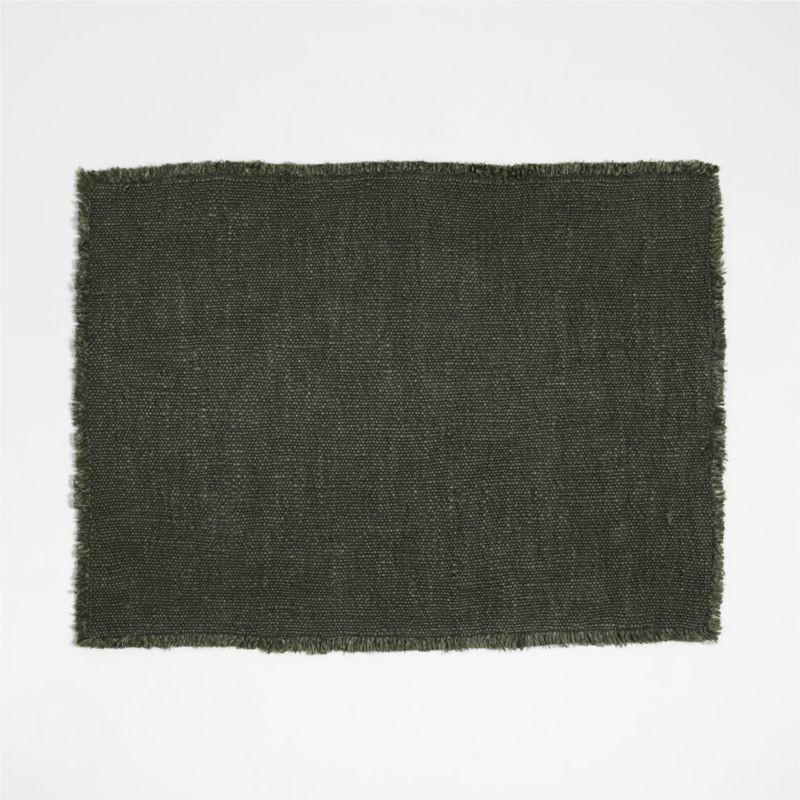 Hudson Ficus Green Placemat + Reviews | Crate & Barrel | Crate & Barrel