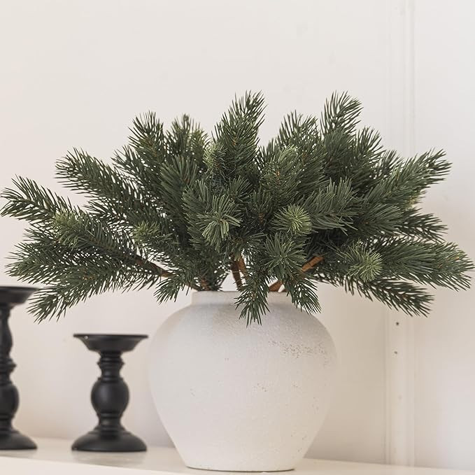 MISSPIN 12 Pcs 19.5 Inches Christmas Cedar Branches, Cedar Artificial Christmas DIY Crafts Faux B... | Amazon (US)