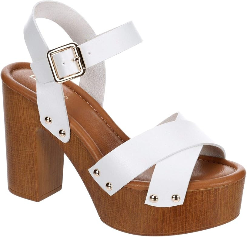 Limelight April - Women's Faux Wooden High Heeled Platform Dress Sandals | Amazon (US)