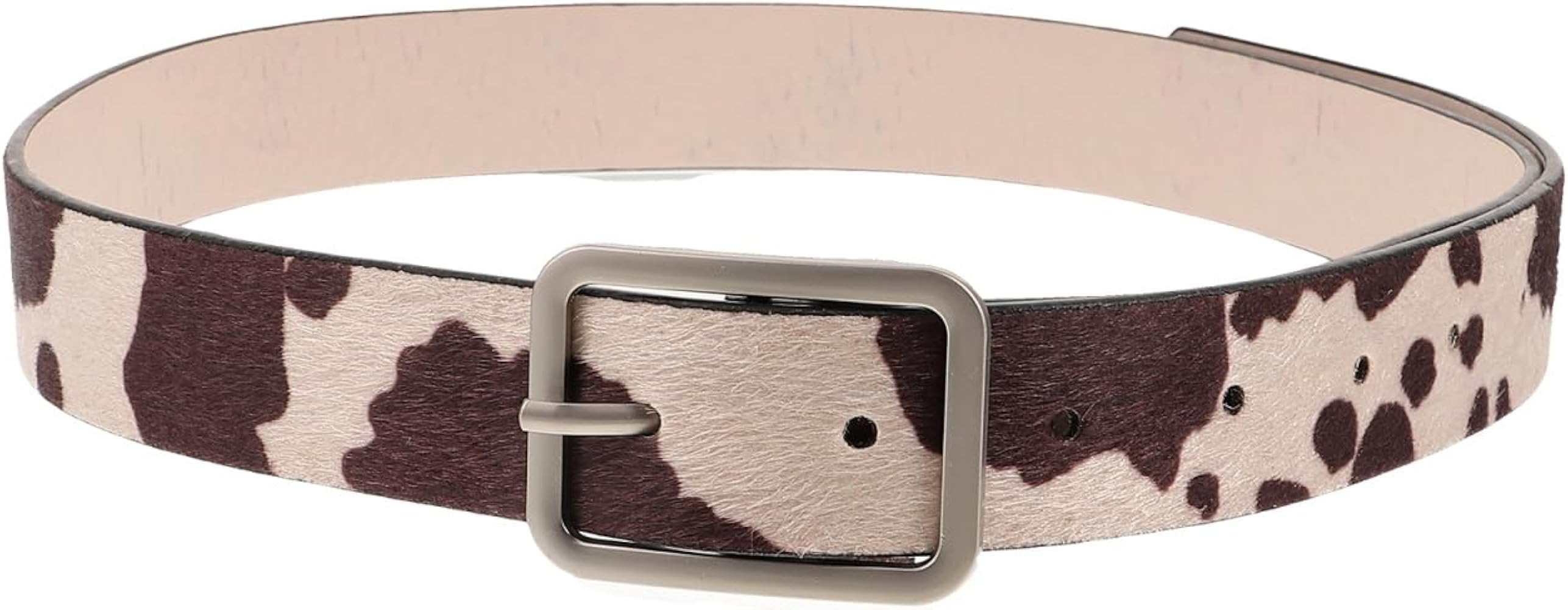 minkissy Cow Print Belt for Women Casual PU Leather-Belt Adjustable Pants Cool Western Belt Anima... | Amazon (US)
