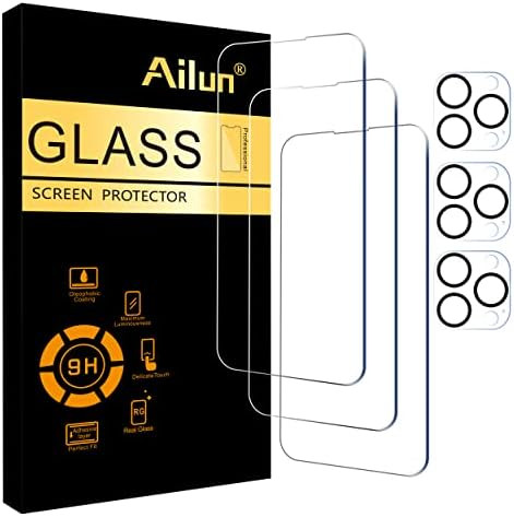 Ailun 3 Pack Screen Protector for iPhone 14 Pro Max[6.7 inch] + 3 Pack Camera Lens Protector,Sens... | Amazon (US)