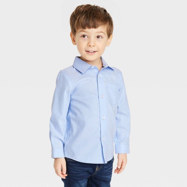 Toddler Boys' Long Sleeve Oxford Button-Down Shirt - Cat & Jack™ | Target