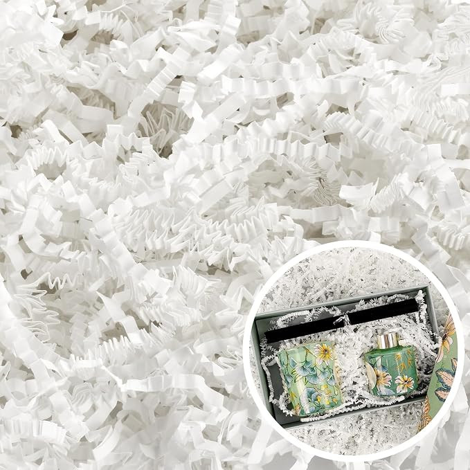 Mothers Day White Crinkle Cut Paper Shred Filler for Gift Baskets Box Bags 1/2 LB, Shredded Paper... | Amazon (US)