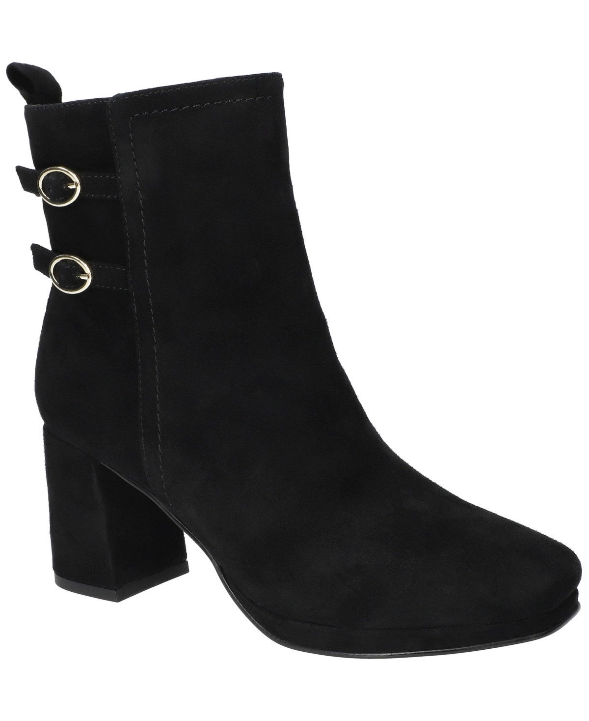 Bella Vita Women's Orchard Square Toe Ankle Booties - Black Suede Leather | Macy's