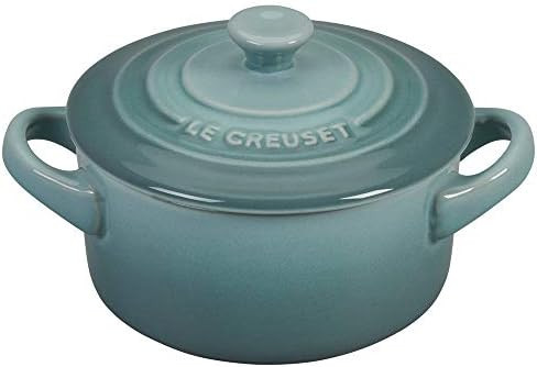 Le Creuset Stoneware Mini Round Cocotte with Lid, 8 oz., Sea Salt | Amazon (US)