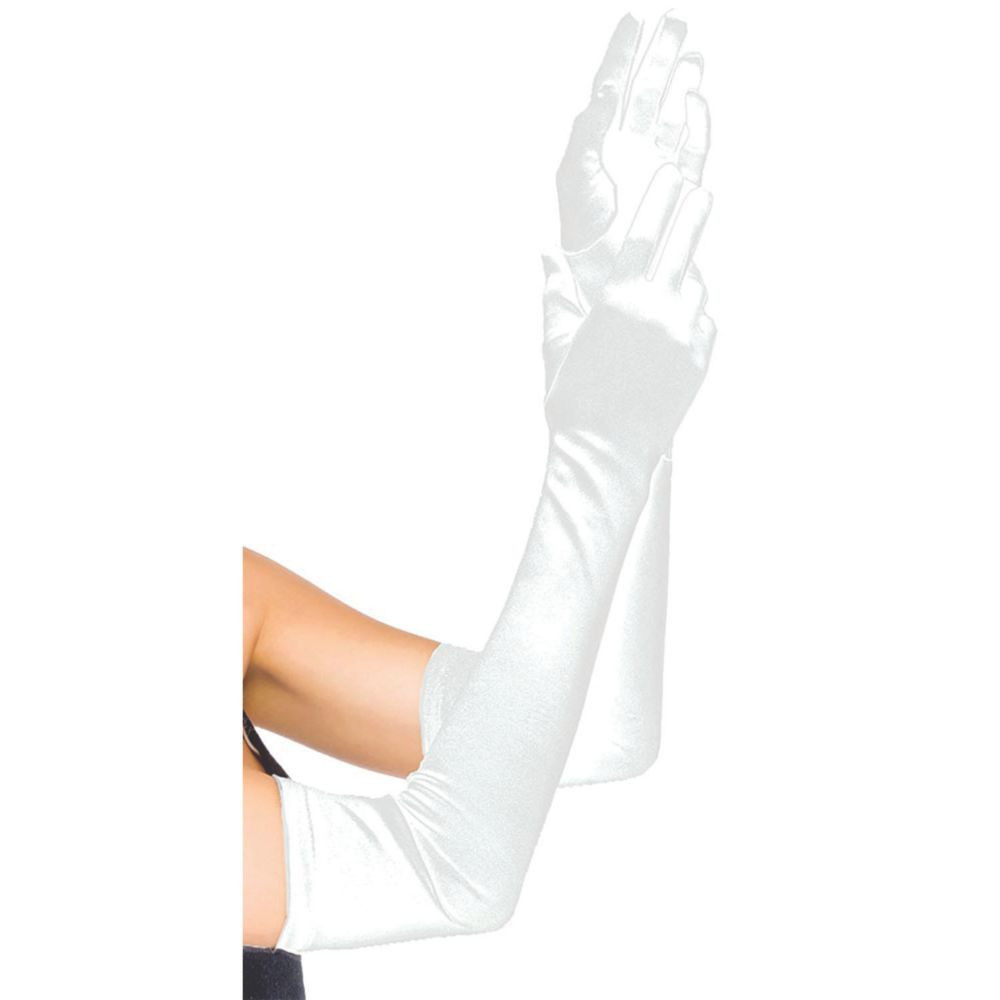 Long White Satin Gloves | Oriental Trading Company