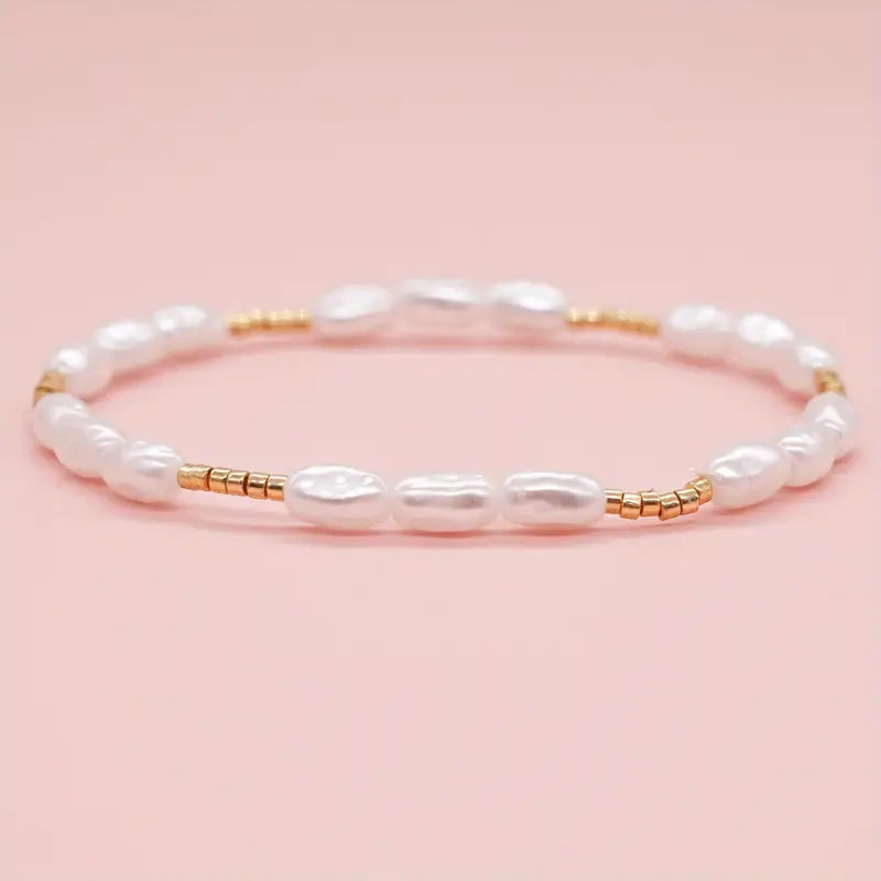 White Faux Pearls Beads Beaded Bracelet Versatile Hand - Temu | Temu Affiliate Program