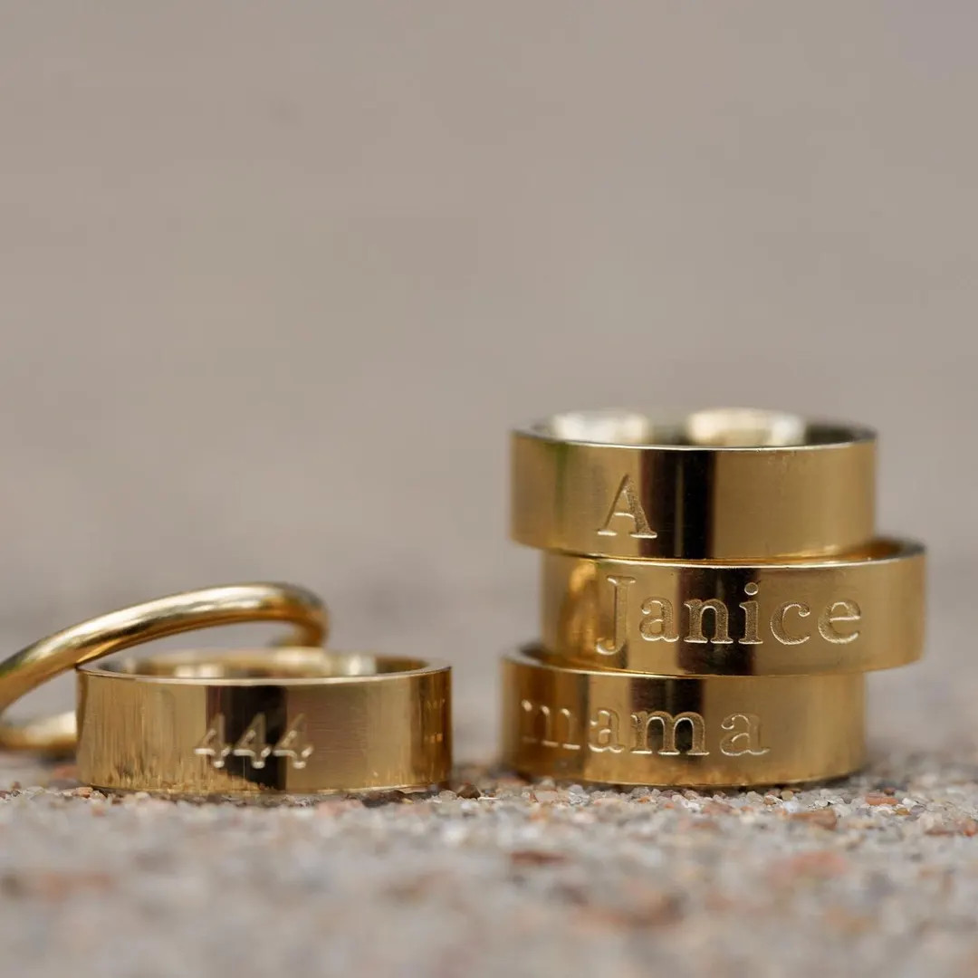 Custom Name Ring • Engraved Ring • Personalized Gift • Custom Initial Ring • Stackable Go... | Etsy (US)