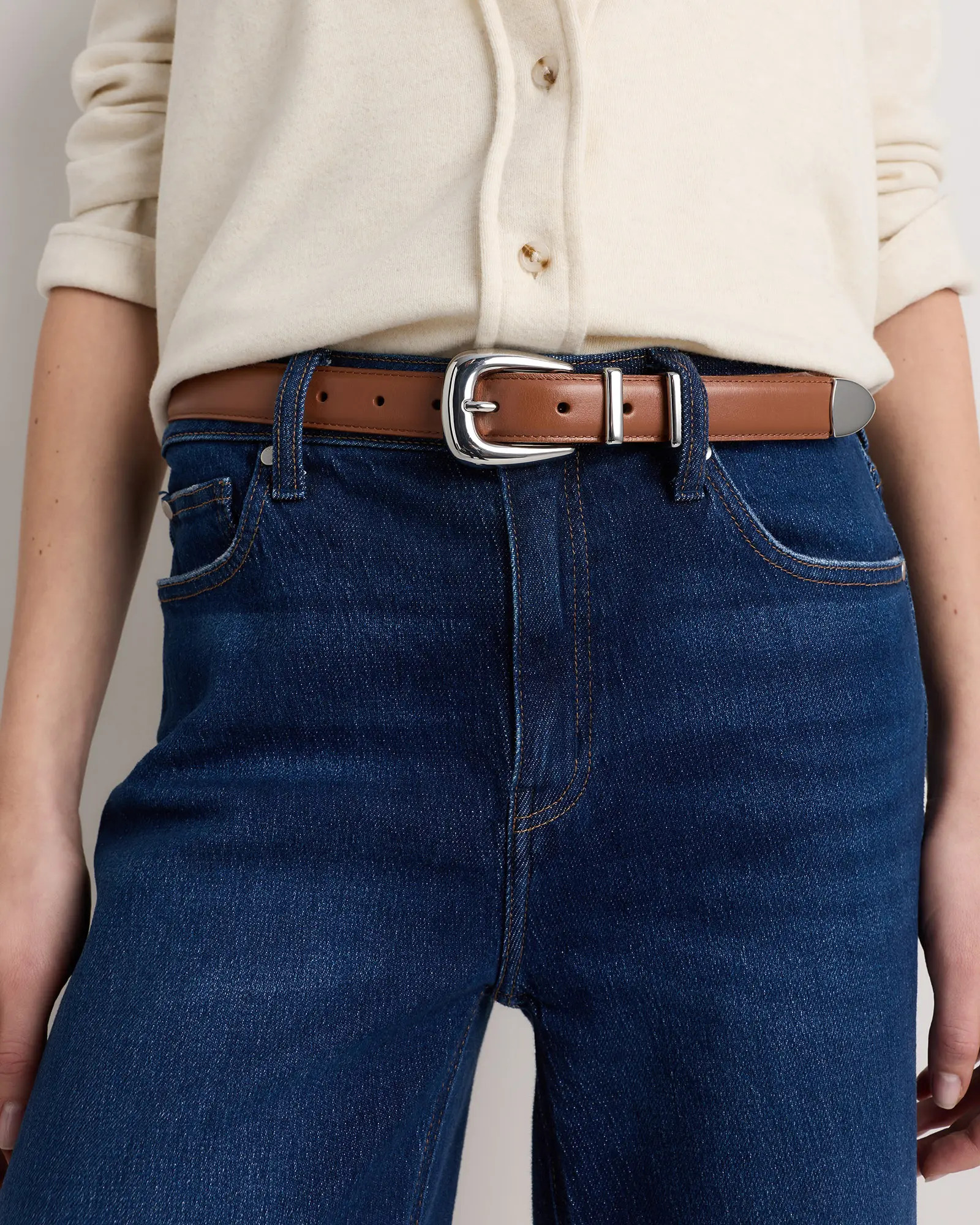 Lola European Leather Western Belt | Quince