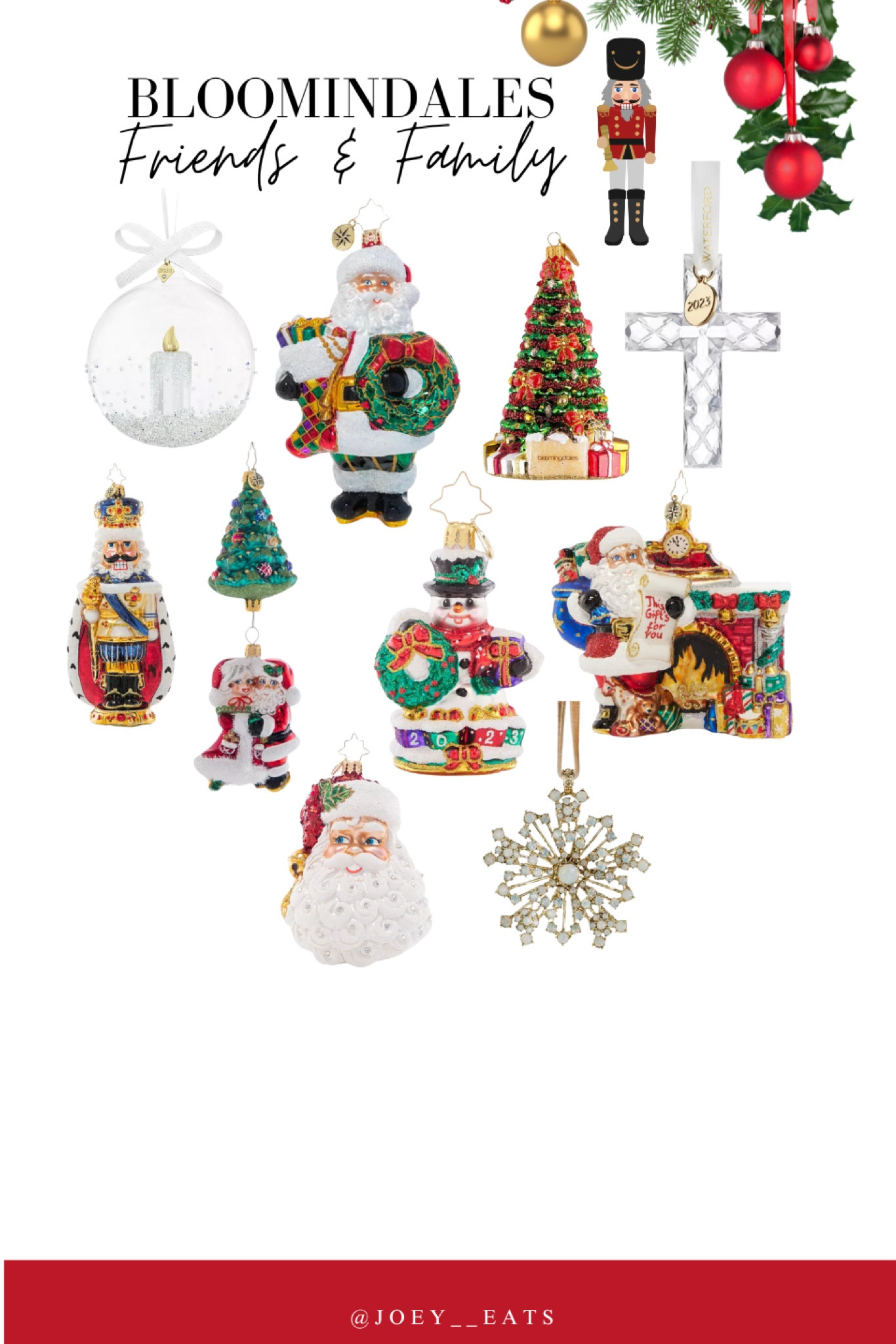 Deck the halls with joy from Bloomingdale's Friends and Family event at the LTK shop. Explore exclusive savings on Christmas ornaments, curated for timeless elegance and festive charm. Elevate your holiday decor with exquisite designs at special discounts – make your tree sparkle with enchanting ornaments that capture the spirit of the season.

#LTKSeasonal #LTKGiftGuide #LTKHoliday
