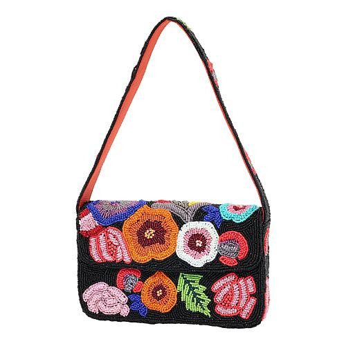 Wildflower San Tropez Glass Beaded Shoulder Bag - Strawberries | HSN