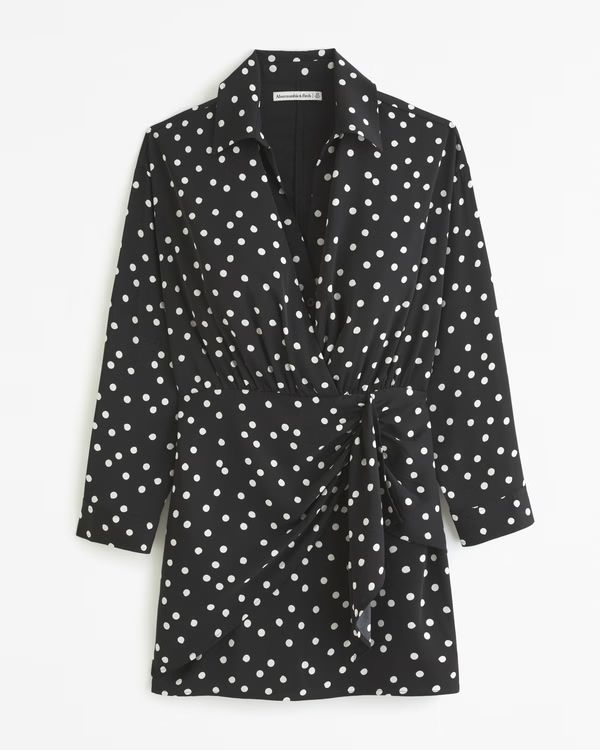 Long-Sleeve Wrap Shirt Dress | Abercrombie & Fitch (US)