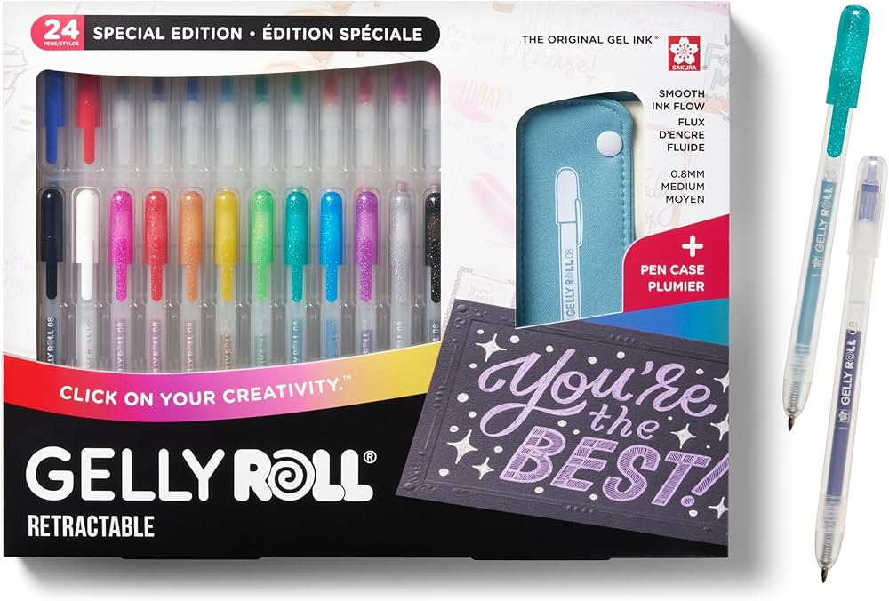 SAKURA Gelly Roll Retractable Gel Pens Colored - Assorted Gel Color Pens with Different Effects -... | Amazon (US)